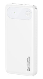 USAMS power bank CD249 με οθόνη, 3x θύρες εξόδου, 10000mAh, PD20W, λευκό