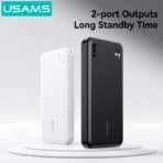 USAMS power bank CD253, 2x θύρες εξόδου, 10000mAh, 10W, λευκό - Image 2