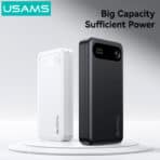 USAMS power bank CD251 με οθόνη, 3x θύρες εξόδου, 20000mAh, PD20W, μαύρο - Image 2