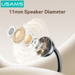 USAMS earphones με θήκη φόρτισης Echo R02, OWS, Φ11mm, 50/300mAh, μαύρα - Image 2