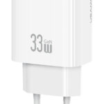 USAMS φορτιστής τοίχου CC317, USB & USB-C, 33W, GaN, λευκός