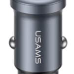 USAMS φορτιστής αυτοκινήτου CC322, USB & USB-C, 30W, γκρι