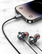 USAMS earphones με μικρόφωνο US-SJ758, USB-C σύνδεση, μεταλλικά, 1.2m, γκρι - Image 2