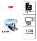 MP mini συρραπτικό PA636P με ανταλλακτικά, 24/6 - 26/6, 10 φύλλα, μπλε - Image 2