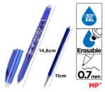 MP στυλό διαρκείας PE217A με ανταλλακτικό μελάνι, erasable, 0.7mm, μπλε - Image 2