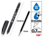 MP στυλό διαρκείας PE217N με ανταλλακτικό μελάνι, erasable, 0.7mm, μαύρο - Image 2