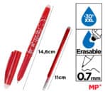 MP στυλό διαρκείας PE217R με ανταλλακτικό μελάνι, erasable, 0.7mm, κόκκινο - Image 2