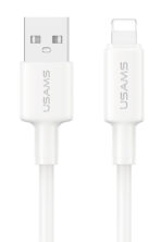 USAMS καλώδιο Lightning σε USB SJ762, 2.4A 12W, 480Mbps, 1m, λευκό
