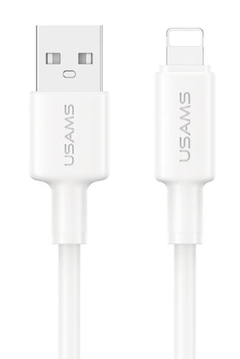 USAMS καλώδιο Lightning σε USB SJ762, 2.4A 12W, 480Mbps, 1m, λευκό