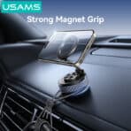 USAMS βάση smartphone αυτοκινήτου ZJ084 για ταμπλό, μαγνητική, μαύρη - Image 2