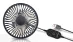 BRUNO ανεμιστήρας αυτοκινήτου BRN-0284, 5" ιντσών, με περιστροφή 360°, 2 ταχύτητες και καλώδιο USB