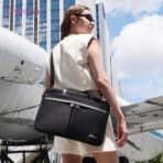 CHANTRIA γυναικεία τσάντα ώμου CB00773 για laptop 15.6", 4L, μαύρη - Image 2