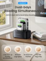 ORICO docking station για 2.5" ή 3.5" SATA HDD/SSD DD28U3-C, 2 θέσεων, 5Gbps, clone function, μαύρο - Image 2