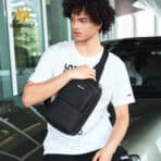 GOLDEN WOLF τσάντα Crossbody GXB00725, 4L, μαύρη - Image 2
