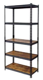 HOME USE μεταλλική ραφιέρα HUH-0261 με 5 ράφια, 90x40x183cm, burned wood
