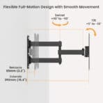 POWERTECH επιτοίχια βάση τηλεόρασης PT-1556, 23-43", έως 30kg, full motion - Image 2