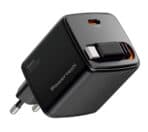 POWERTECH φορτιστής τοίχου PT-1571 με πτυσσόμενο καλώδιο, USB-C, 30W, GaN, μαύρος