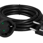 POWERTECH μπαλαντέζα ρεύματος PT-1561, 1x schuko, 16A, 3m, μαύρη