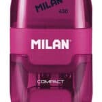 MILAN ξύστρα μολυβιών με κάδο & γόμα 1204703116, ροζ