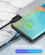 CABLETIME καλώδιο micro USB σε USB CT-C165-05G, 2.4A, 480Mbps, 0.25m, μαύρο - Image 2