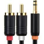 CABLETIME καλώδιο ήχου 3.5mm σε 2x RCA CT-AV314-P12G, 0.5m, μαύρο