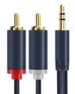 CABLETIME καλώδιο ήχου 3.5mm σε 2x RCA CT-AV303-H12G, 15m, μπλε