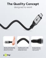 GOOBAY καλώδιο USB-C 74776, USB4, 240W, 80Gbps, 16K/60Hz, 1.5m, μαύρο - Image 2
