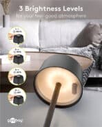 GOOBAY επιτραπέζιο φωτιστικό 77675, 3000K, dimmable, επαναφορτιζόμενο, μαύρο - Image 2