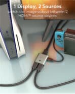 GOOBAY HDMI switch 77791, 2 σε 1, 8K/60Hz, γκρι - Image 2