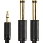 CABLETIME καλώδιο ήχου 3.5mm σε 2x 6.35mm AV310-17G, 1.8m, μαύρο