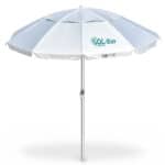 BRUNO ομπρέλα παραλίας αλουμινίου SOL-BAY BRN-0286, 2 μέτρων, ασημένια επίστρωση με UV προστασία UPF 50+, αντιανεμικός σκελετός Fiberglass, ρυθμιζόμενο ύψος & κλίση, φορητή με θήκη μεταφοράς