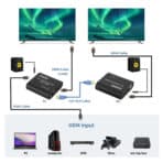 POWERTECH HDMI video extender CAB-H195 μέσω καλωδίου RJ45, 4K/30Hz, με loop, έως 120m - Image 2