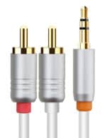 CABLETIME καλώδιο ήχου 3.5mm σε 2x RCA CT-AV314-P12G, 1m, λευκό