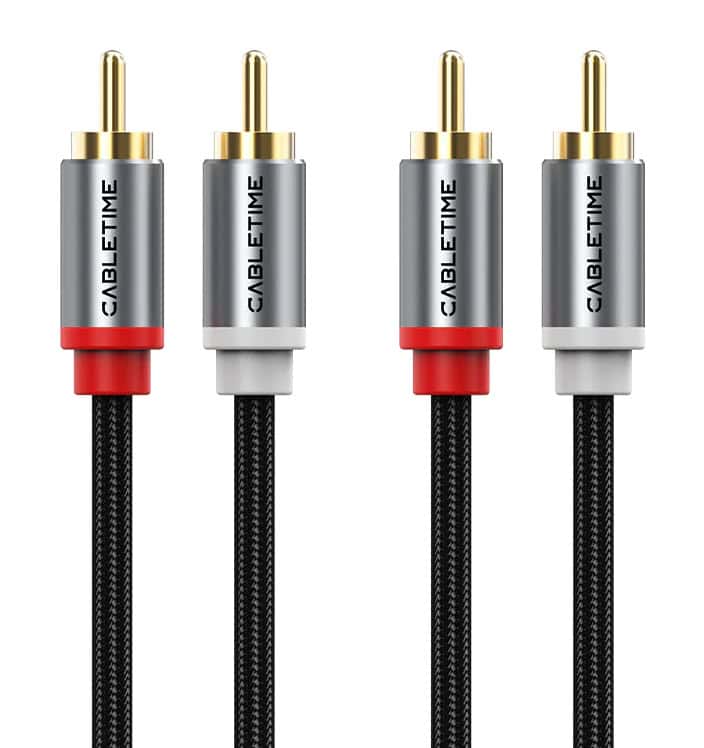 CT-RCA-AG3 CABLETIME καλώδιο ήχου 2x RCA σε 2x RCA CT-RCA, 3m, μαύρο - Image 1