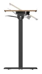 BRATECK γραφείο FMT02-10 με ρυθμιζόμενο ύψος & κλίση, ροδάκια, 700x415x740~1180mm, μαύρο/καφέ - Image 2