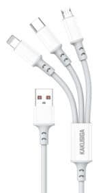KAKUSIGA καλώδιο USB σε USB-C/Lightning/Micro USB KSC-1025, 5A, 480Mbps, 1.2m, λευκό