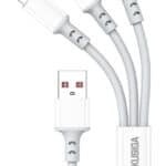 KAKUSIGA καλώδιο USB σε USB-C/Lightning/Micro USB KSC-1025, 5A, 480Mbps, 1.2m, λευκό