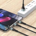 KAKUSIGA καλώδιο USB σε USB-C/Lightning/Micro USB KSC-1026, 5A, 480Mbps, 1.2m, μαύρο - Image 2