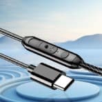 KAKUSIGA earphones με μικρόφωνο KSC-1300, USB-C σύνδεση, 10mm, 1.2m, μαύρα - Image 2