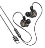 KAKUSIGA earphones με μικρόφωνο KSC-1300, USB-C σύνδεση, 10mm, 1.2m, μαύρα