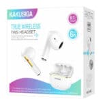 KAKUSIGA earphones με θήκη φόρτισης KSC-1482, True Wireless, 15mm, 35/300mAh, λευκά - Image 2