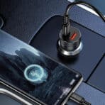 KAKUSIGA φορτιστής αυτοκινήτου KSC-1714 με καλώδιο USB-C, USB/USB-C, 60W, μαύρος - Image 2