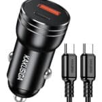 KAKUSIGA φορτιστής αυτοκινήτου KSC-1714 με καλώδιο USB-C, USB/USB-C, 60W, μαύρος