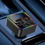 KAKUSIGA FM transmitter & φορτιστής KSC-1982, USB/USB-C, 55W, Bluetooth, μαύρο - Image 2