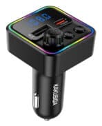 KAKUSIGA FM transmitter & φορτιστής KSC-1982, USB/USB-C, 55W, Bluetooth, μαύρο