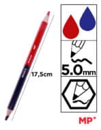 MP ξυλομπογιά με διπλή μύτη PE305, 5mm μύτη, εξάγωνο, μπλε/κόκκινο, 3τμχ - Image 2