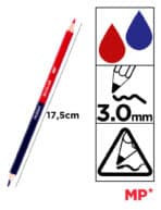 MP ξυλομπογιά με διπλή μύτη PE305T, 3mm μύτη, τρίγωνο, μπλε/κόκκινο, 3τμχ - Image 2