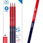 MP ξυλομπογιά με διπλή μύτη PE305T, 3mm μύτη, τρίγωνο, μπλε/κόκκινο, 3τμχ