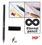 MP eternal μεταλλικό μολύβι PE560 με γόμα & 2x ανταλλακτικές μύτες, μαύρο - Image 2