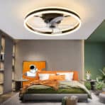 POWERTECH ανεμιστήρας οροφής PT-1560 με LED φως, 45W, Φ50x20cm, μαύρος - Image 2